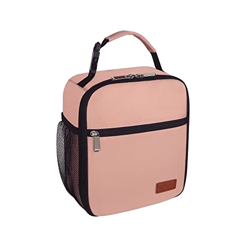 Femuar Lunch Box for Men Women Adults Small Lunch Bag for Office Work Picnic - Reusable Portable Lunchbox, Light Pink - color: Light Pink