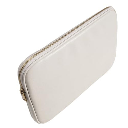 PU Leather Padded Laptop Sleeve Bag 13Inch Compatible with 2024 MacBook Air 13.6 A3113 M3 A2681,New MacBook Pro 13 M2 A2686 with Charger Pouch Color White - color: White, size: MacBook Air/Pro 13"