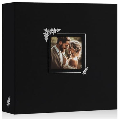 Lanpn Scrapbook Photo Album 12x12, Linen Window Design Cover Top Load 3 Ring Folder Binder Photobook Photo Book 12 x 12 inch with 30 Plastic Sleeves 60 Pages Black - color: Black, size: 12x12"