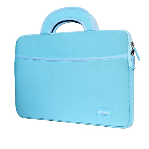 amCase Chromebook Case-11.6 to12inch Neoprene Sleeve with Handle-Turquoise | Travel laptop bag - color: Turquoise, size: 11.6 to 12 inch