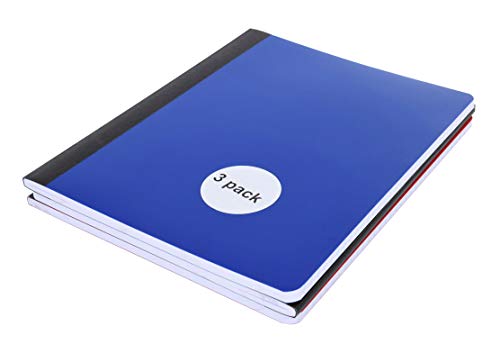 Mintra Office Poly Composition Book (3 Pack, Black Blue Red) - color: Black, Blue, Red, size: 7.5in x 9.75in (3 Pack)