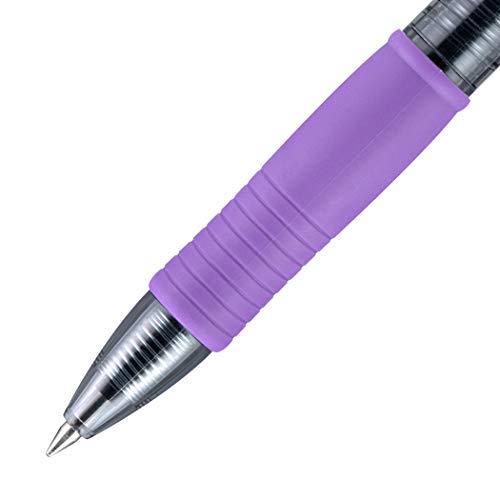 Pilot G2 Retractable Rollerball Gel Pens, Extra Fine Point, 0.5mm, Purple Ink, 6 Count