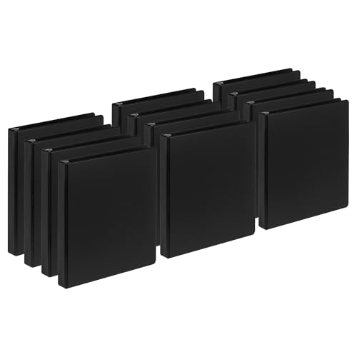 Samsill 1.5 Inch Document Storage Binder, 100% Recycled Chipboard, Round Ring, 3 Ring Binder, 12 Pack, Black - color: Black, size: 1.5 Inch, style: 12-Pack
