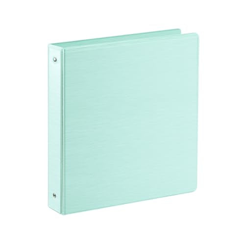 SUIN 1 Inch 3 Ring Binder, Clear 1'' View Presentation Binders with 2 Pockets, Fits 8.5 x 11 Letter Size, Durable Polypropylene, Non-Stick & PVC-Free for School, Office & Home (Brushed Green) - color: Brushed Green