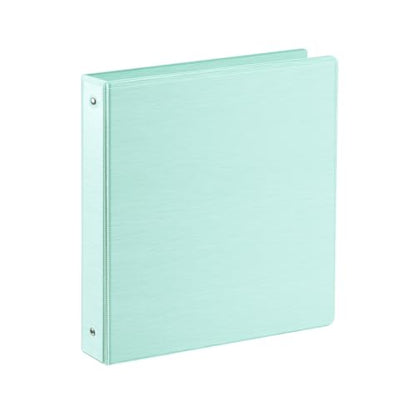 SUIN 1 Inch 3 Ring Binder, Clear 1'' View Presentation Binders with 2 Pockets, Fits 8.5 x 11 Letter Size, Durable Polypropylene, Non-Stick & PVC-Free for School, Office & Home (Brushed Green) - color: Brushed Green