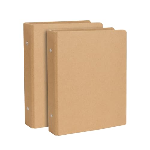 A6 Kraft Binder 6-Holds Round Ring Binder 2 Pack, Durable Binding Hard Cover Protector for Journal,Notebook,Inserted Sheets and Refill Paper,Fit for A6 6-Hole Paper(A6 Size) - color: A6 Size