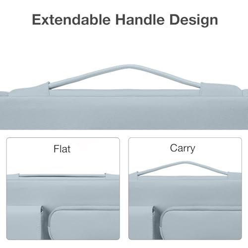MOSISO 360 Protective Laptop Case 13.3 inch, 13-13.3 inch Laptop Sleeve | Compatible with MacBook Air/Pro 13 / Pro 14, HP Dell ASUS Lenovo,Side Open Bag with 2 Raised&1 Flapover Pockets, Baby Blue - color: Baby Blue, size: 13.3 inch