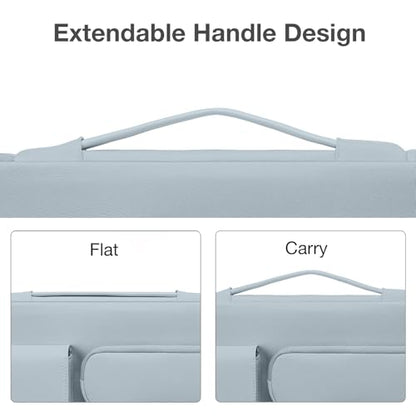MOSISO 360 Protective Laptop Case 16 inch,15-15.6 inch Laptop Sleeve | Compatible with MacBook Pro 16,HP Acer Dell Lenovo ASUS,Side Open Bag with 2 Raised&1 Flapover Pockets, Baby Blue - color: Baby Blue, size: 16 inch