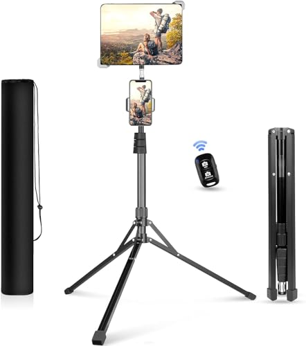 UBeesize 67-in iPad Tripod Stand, 360 Rotating Tablet Mount & Phone Holder, Compatible with 9.9-15.7 Inches Tablets - size: 67-in