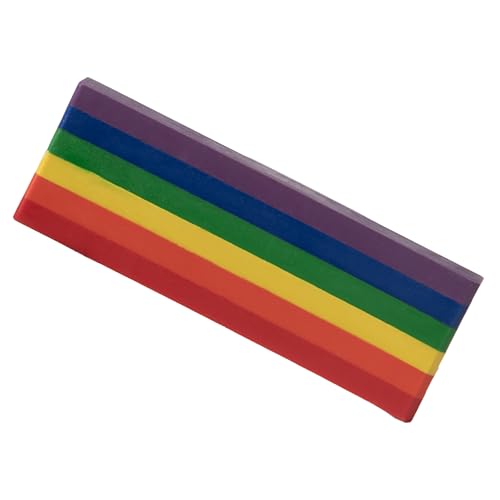 eeBoo: Jumbo Wax Crayon: Rainbow Striped – 6 Vibrant Colors in One Chunky Crayon, 4" x 1.5" x 0.625" Block, Art & Coloring Supplies, Kids Ages 3+