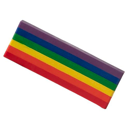 eeBoo: Jumbo Wax Crayon: Rainbow Striped – 6 Vibrant Colors in One Chunky Crayon, 4" x 1.5" x 0.625" Block, Art & Coloring Supplies, Kids Ages 3+