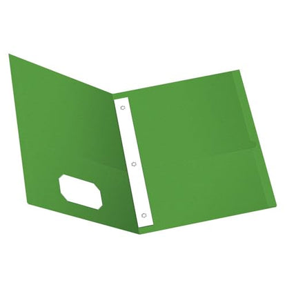 Oxford Twin Pocket Folders with Fasteners, Letter Size, Light Green, 25 per Box (57703) - color: Light Green, size: 25 Count