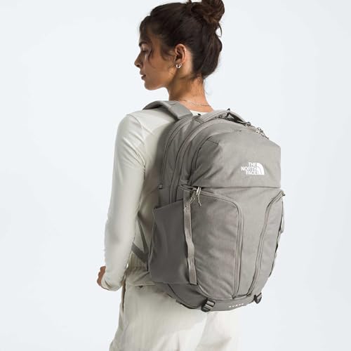 The North Face Women's Surge Commuter Laptop Backpack - Everyday Travel Bag, Laptop Sleeve, Water-Repellent, Stone Slab Light Heather/Stone Slab, One Size - color: Stone Slab Light Heather/Stone Slab