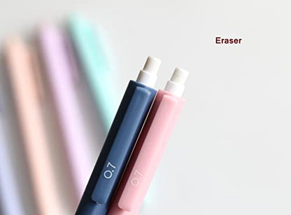 Solid Colors Mechanical Pencils 0.7mm Triangle Shape Automatic Pencil for Writing Office School Supplies Gift Pack of 6 pcs - style: 0.7mm