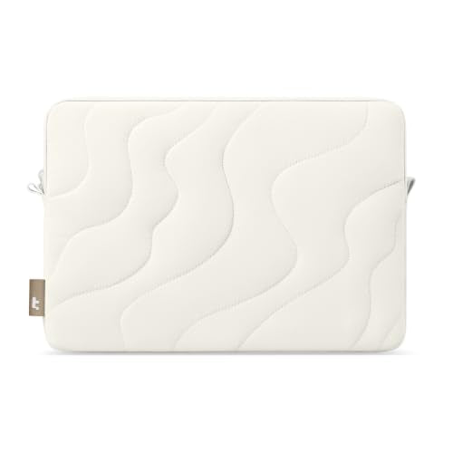 tomtoc 360 Protective Puffy Laptop Sleeve for 2026 13-inch MacBook Neo A3404 A18, Water-Resistant Quilted Soft Puffer Bag Shockproof Computer Case Work Bag Fits 12-13 Inch Surface Pro Copilot+ PC - color: Snowberg, size: 13-inch for MacBook Neo