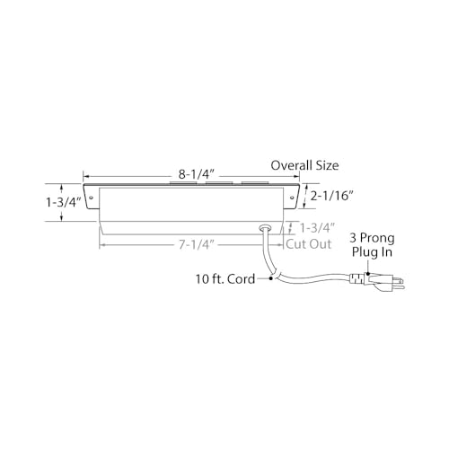 8-1/4" Long x 2-1/16" Wide Black in-Desk Power Center with 3 Outlets, 2 USB Ports - style: 3 Outlets, 2 USB Ports