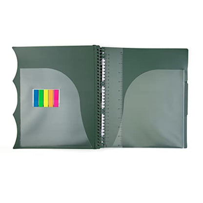 Mintra Office Durable PREMIUM Spiral Notebook (Green Olive, 3 Subject (8.5in x 11in)) - color: Green Olive, size: 3 Subject (8.5in x 11in)