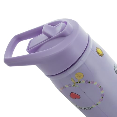 adidas Stainless Steel Metal Water Bottle 20 oz (600 mL) Straw Lid - color: Violet Tone Purple/White/Violet Fusion Purple/2