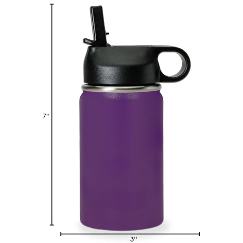 LaserGram Personalized Water Bottle, Grad Cap Class of 2023, 2024, 2025, 2026, 2027, Stainless Steel Double Wall Vacuum Insulated with Flip Top Straw, Custom Engraved Gift (12oz / 335ml Dark Purple) - color: Dark Purple, size: 12 Ounces