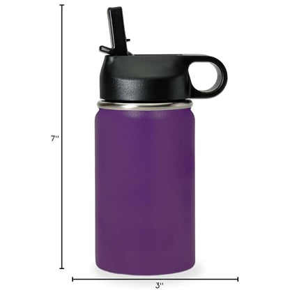 LaserGram Personalized Water Bottle, Grad Cap Class of 2023, 2024, 2025, 2026, 2027, Stainless Steel Double Wall Vacuum Insulated with Flip Top Straw, Custom Engraved Gift (12oz / 335ml Dark Purple) - color: Dark Purple, size: 12 Ounces