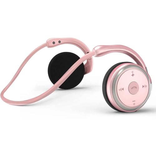 itayak Behind The Head Headphones, Wrap Around Head Small Bluetooth Headphones Lightweight Foldable Wireless Sports Sweatproof Headset with Microphone & Carrying Case (Gold) - color: Gold