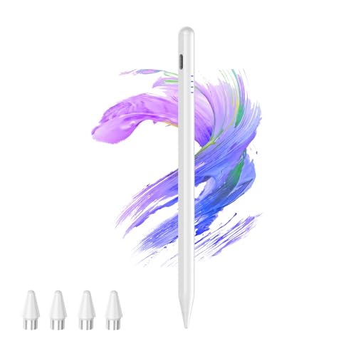 Stylus Pen for Android Touchscreen with 4 POM Tips, Kenkor Active Digital Stylus Pens for iPhone, Magnetic Tablet Pen Compatible with iPhone/Samsung/Huawei/Vivo Writing & Drawing - White - color: White