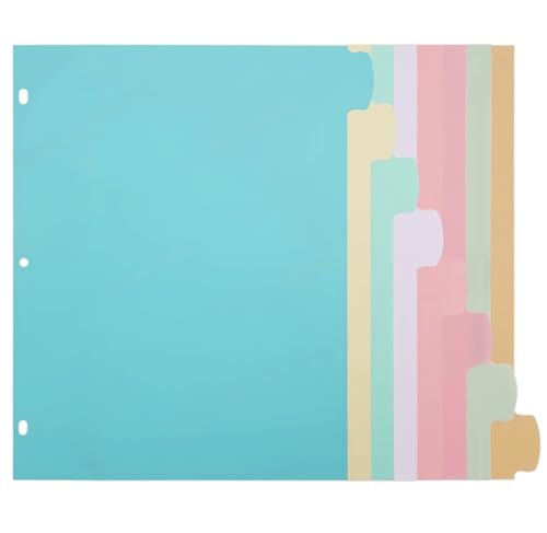8 Tab Binder Dividers,Plastic Dividers for 3 Ring Binder,Big Tab Dividers for 3 Ring Binder with Sticker Labels, Pastel Color (2)