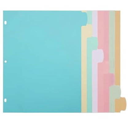 8 Tab Binder Dividers,Plastic Dividers for 3 Ring Binder,Big Tab Dividers for 3 Ring Binder with Sticker Labels, Pastel Color (2)