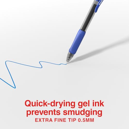 STAPLES ProGel Retractable Gel Pen, Extra Fine Point, 0.5mm, Blue Ink, Dozen - color: Blue, size: 12 Pack, style: Extra Fine Point