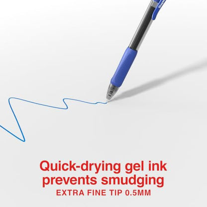STAPLES ProGel Retractable Gel Pen, Extra Fine Point, 0.5mm, Blue Ink, Dozen - color: Blue, size: 12 Pack, style: Extra Fine Point