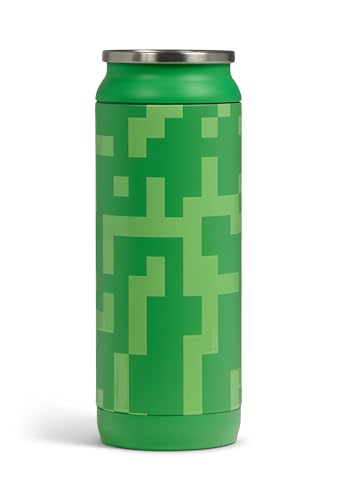 Igloo MineCraft Creeper 16 oz Stainless Steel Hydration Can, Insulated Water Bottle, Reusable Travel Mug - color: 16 Oz Creeper
