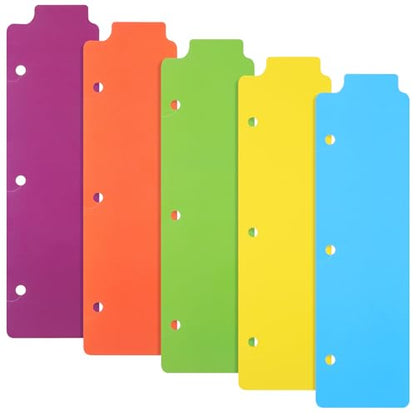 FAVOMOTO Binder Bookmark 5 Pack Notebook Tab Dividers Plastic Binder Tabs Dividers with Writable Tabs Removable Index Dividers for 3 Ring Planner Office School Organization