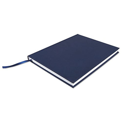 Universal UNV66352 10.25 in. x 7.63 in. 1-Subject Wide/Legal Rule Casebound Hardcover Notebook - Dark Blue Cover