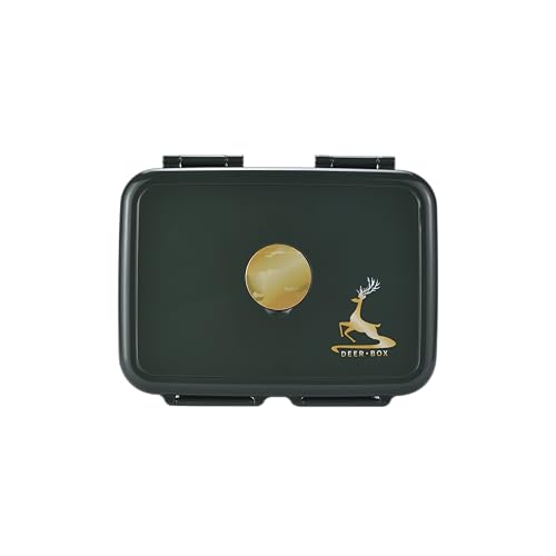 Stainless Steel Bento Box with Vacuum-Seal Valve (Leak-Proof) – 3-Compartment Medium Lunch Container (8.8" x 6.9") – Easy-Open Air Vent, Removable Tray & Spoon (Green)