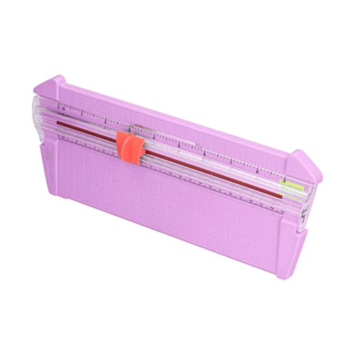 GLOGLOW School Supplies Mini Portable Paper Cutter with Transparent Scale and Replaceable Head for Accurate Cutting of 10 Pages A4 Compact Paper Trimmer Nan (13930 Lilac Purple) - color: 13930 Lilac Purple
