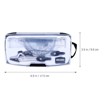Toyvian Metal Geometry Drawing Kit and Sharpener Eraser Protractor, Pencil 10 in 1 with Compass, Rulers Practical Design and Accurate Scale for Engineer Students and School Season