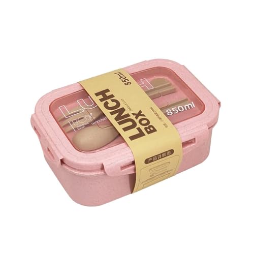 Bento Box Adult Lunch Box with 2 Compartments Bento Lunch Containers with Tableware Storage Japanese Style Bento Box Leakproof Microwave Dishwasher Safe Lunchbox for Work On-The-Go Picnic Pink - color: Lunch Box Pink