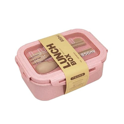 Bento Box Adult Lunch Box with 2 Compartments Bento Lunch Containers with Tableware Storage Japanese Style Bento Box Leakproof Microwave Dishwasher Safe Lunchbox for Work On-The-Go Picnic Pink - color: Lunch Box Pink