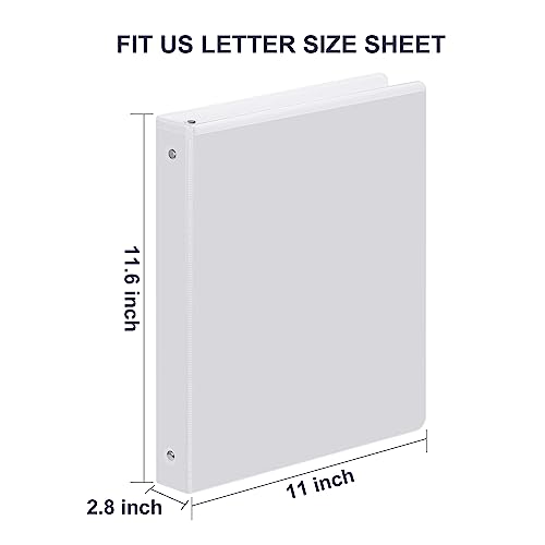 ViVin 2 Inch Binder 3 Ring, Sturdy 2 Inch 3 Ring Binder, 12 Pack, White | PVC-Free, Fits 400 Sheets of 8.5'' x 11'' Paper, Clear View Cover, 2 Interior Pockets, Office Home School Use - color: White, size: 2 Inch, style: 12 Pack