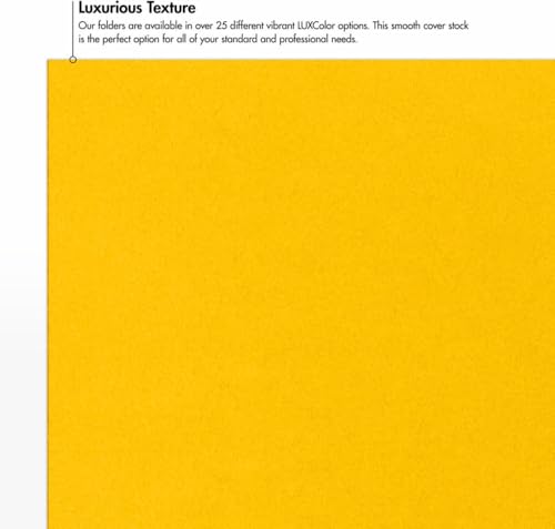 LUXPaper 9" x 12" Presentation Folders | Two Pocket | Sunflower Yellow | 100lb. Cover | 10 Qty - color: Sunflower