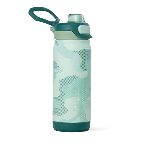 ZULU Powerfill Pro 18oz Kids Stainless Steel Water Bottle with Quick Fill Lid, Triple Wall Vacuum Insulated, Leak Proof Locking Lid, Sip & Chug, Reusable, BPA Free, Dishwasher Safe, Green Camo - color: Green Camo