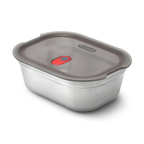 BLACK + BLUM Microwavable Stainless Steel Lunch Box | Multi-Function, Vacuum Sealed Container for Healthy Food | Portable and Stackable Food Storage for Office and Outdoor | 40 oz / 1200 ml | Leak Proof & Airtight, Durable & Reusable, Stackable Food Stora