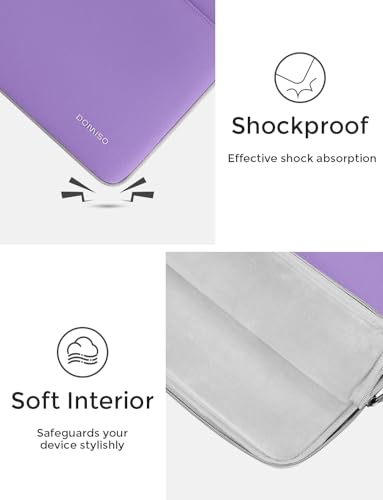 DOMISO 14 inch Laptop Case Sleeve Protective Cover Compatible with 15 inch MacBook Air M4 M3 M2,MacBook Pro,14-15 inch HP Dell ASUS Lenovo Chromebook,Waterproof Computer Cases Bag with Handle,Purple - color: Purple, size: 15" for Macbook Air