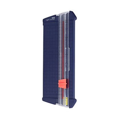 GLOGLOW School Supplies Mini Portable Paper Cutter with Transparent Scale and Replaceable Head for Accurate Cutting of 10 Pages A4 Compact Paper Trimmer Nan (13930 Navy Blue) - color: 13930 Navy Blue