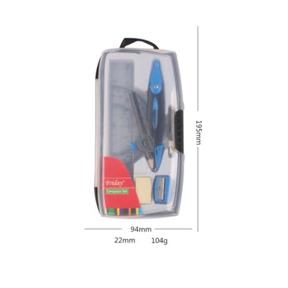 SHOWERORO Student Compasses Set 10 Pieces Geometry Drawing Tools Lightweight Plastic and Metal Drafting Kit for School and Office Use Teaching Tool for Students and Teachers Random Color
