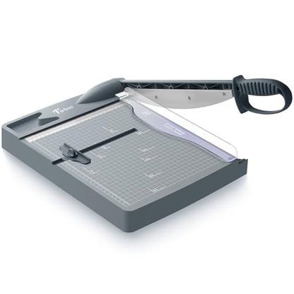 Firbon 12 Inch Guillotine Paper Cutter, 30-Sheet Capacity Paper Trimmers | Gray | Heavy Duty Cutter | Dual Scales | Paper, Cardstock & Photo Trimming | Scrapbooking Crafts | Office, Home & Studio Use - color: Gray