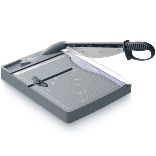 Firbon 12 Inch Guillotine Paper Cutter, 30-Sheet Capacity Paper Trimmers | Gray | Heavy Duty Cutter | Dual Scales | Paper, Cardstock & Photo Trimming | Scrapbooking Crafts | Office, Home & Studio Use - color: Gray