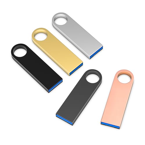 USB 3.0 Flash Drive 64GB 5 Pack, Wooolken High Speed USB 3.0 Thumb Drives Sleek Metal Flash Drives with Keychains, Memory Stick, USB Drive for PC/Computers/Mac/Laptops - color: USB-3.0, size: 64GB-3.0