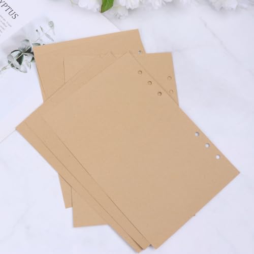 Uonlytech Loose-leaf Refill Paper Easy Insertion 3 Packages of A6 and Wear-resistant Paper Refill for 6-ring Wirebound Notebooks for Office and Daily Use