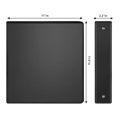 COMIX Sturdy 3 Ring Binder 1.5 inch with Clear View Cover, 1-1/2" Round Ring View Binder, PVC-Free, 2.4mm-Thick, 300 Sheets Capacity of US Letter Size Paper, Office ＆ School Supplies, 6 Pack (Black) - color: Black, size: 1.5 Inch, style: 6 Pack